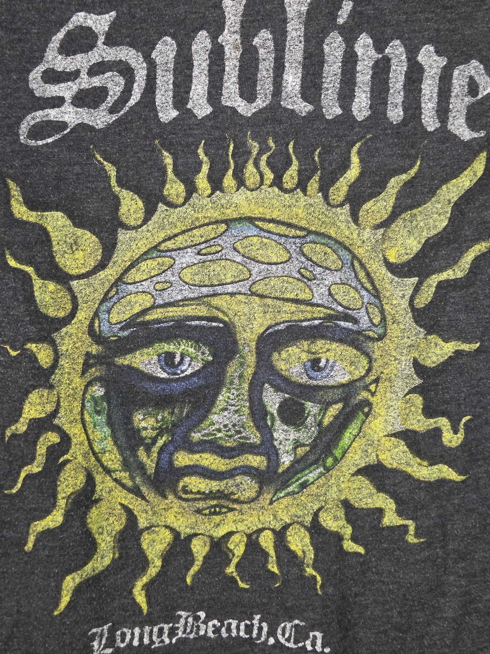 Sublime T-Shirt L Gray Logo Sun Face Graphic Music Band Long Beach Ca - Picture 4 of 5